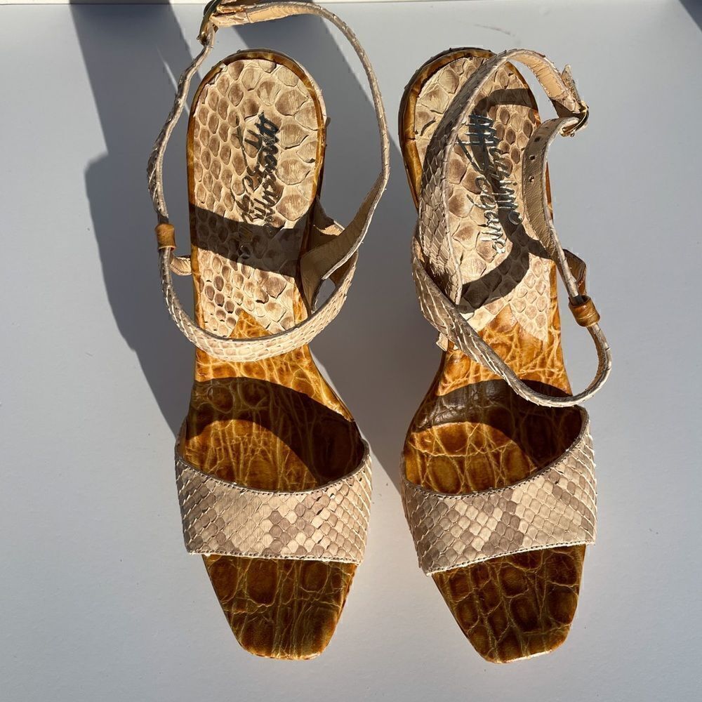 Massimo Dogama Italian Python Nude Platform Heel 9 - image 3